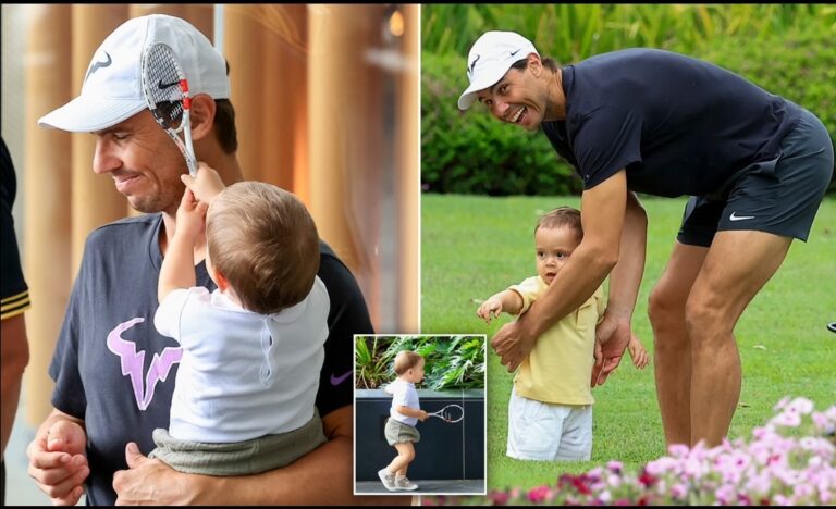 Like Father, Like Son! Photos Of Rafael Nadal Gives His Baby Boy Rafa Junior A Tennis Racquet And Dotes On The One-year-old In Australia