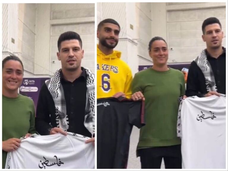 WATCH: Ons Jabeur meets Palestinian National Football team in Doha, showing solidarity in spirit against Israel