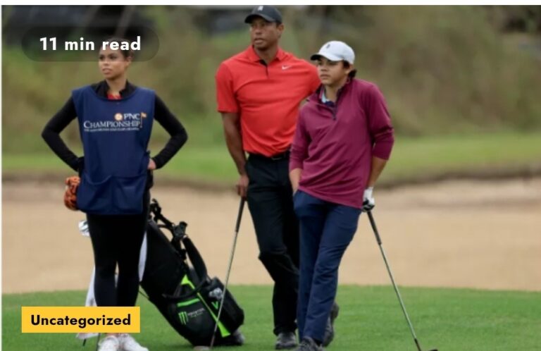 Green and bear it! Tiger Woods’ ex-wife Elin Nordegren, 40, and his current girlfriend Erica Herman, 35, cheer on the golf great’s 11-year-old son Charlie as he sets contest alight with his father
