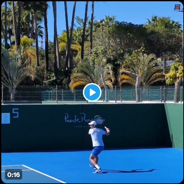 Novak Djokovic back on the practice courts after a month away, getting ready for Indian Wells!
