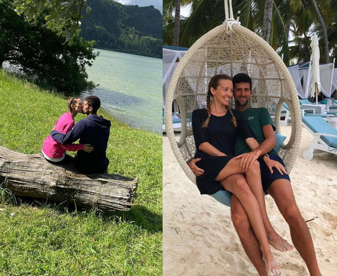 Novak Djokovic and his wife Jelena enjoy a vacation in the Azores.