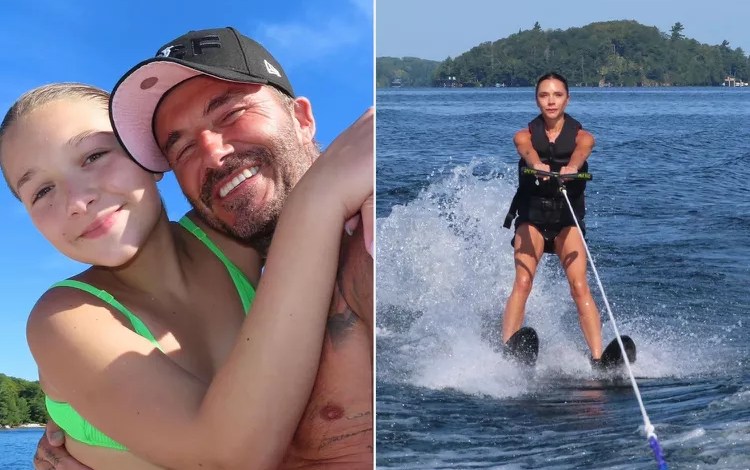 Victoria Beckham Goes Waterskiing on Lake Vacation with Husband David and Kids: ‘Most Perfect Few Days’