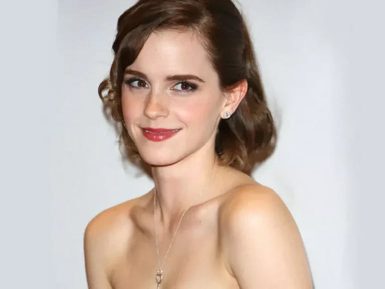 Emma watson in bed waiting for you, comfy, bare shoulders, soft skin, messy hair, sleepy, smiling shyly