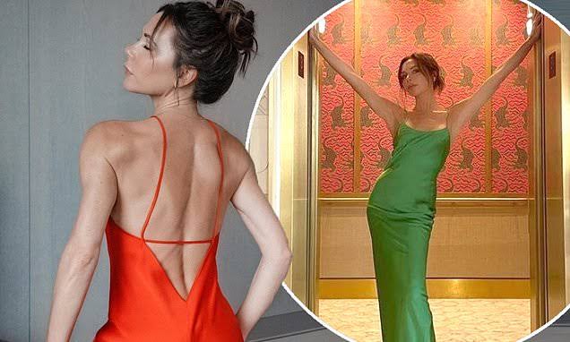 Victoria Beckham Captivated Fans In a Backless Silk Gown That Shows Off Her Toned Physique