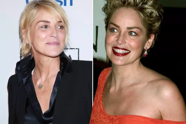 Sharon Stone looks like a different woman as she attends TV party in all black