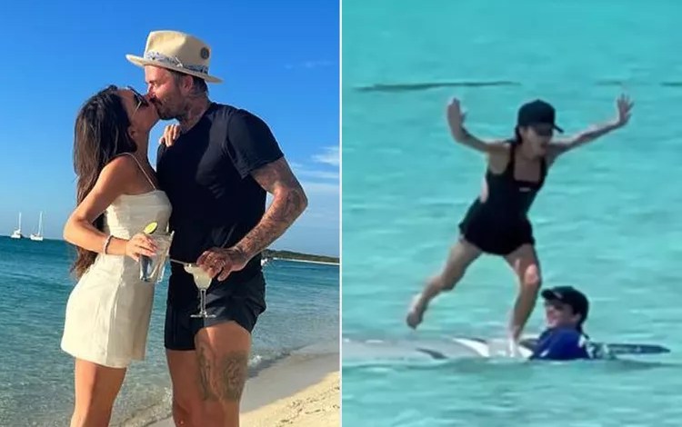 Victoria Beckham Hilariously Falls Off Paddle Board During Fun-Filled Birthday Getaway with Family — See the Photos