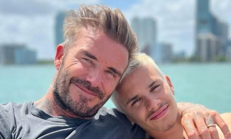 Romeo Beckham is his dad David’s double in heartwarming photo
