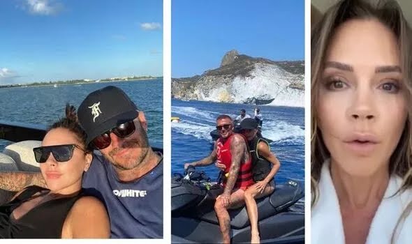 Victoria Beckham cuddles up to David on yacht holiday after Brooklyn addresses row rumours