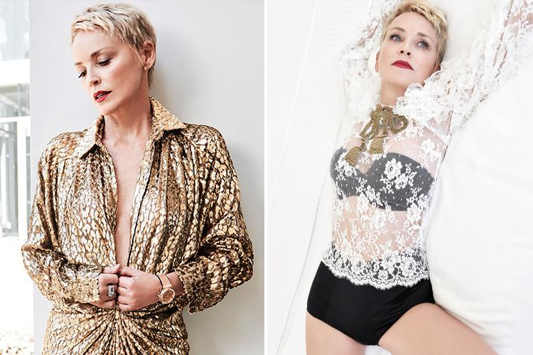 Sharon Stone looks sensational as she poses in her underwear 