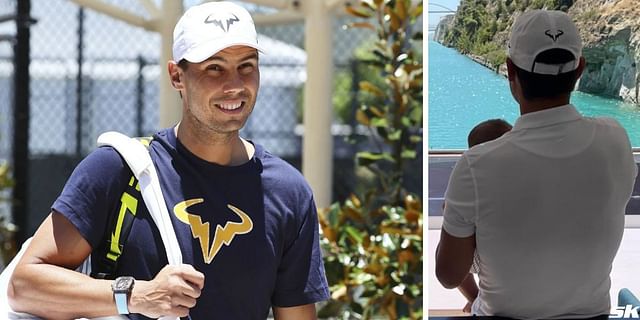 So Much Love!! 3 times  Rafael Nadal was seen walks hand-in-hand with his baby boy during practice session